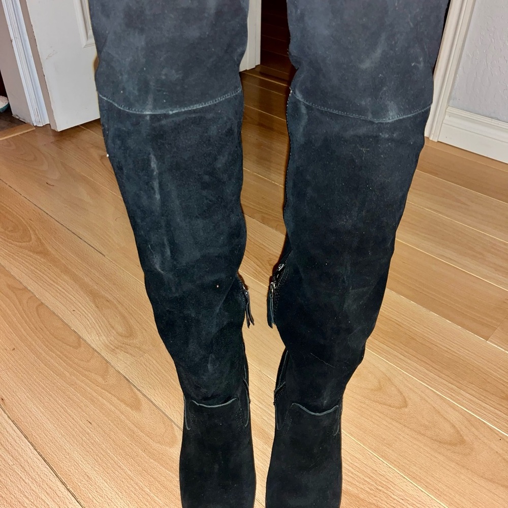 Dolce Vita Black Suede Over-the-Knee Boots